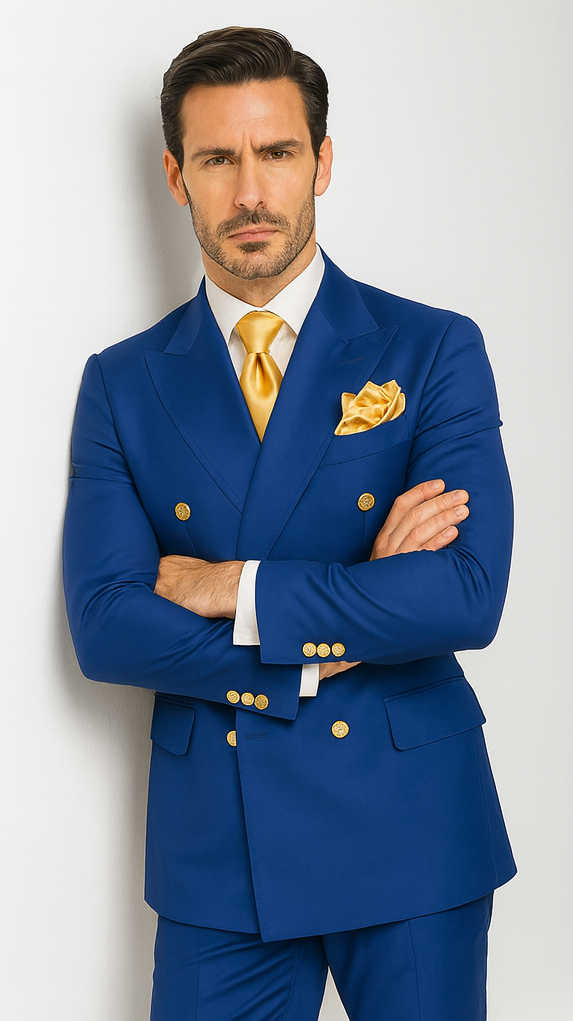 Rossi Man RM1375 - Milano Series Modern 3-Piece Suit for Men - Slim Fit Formalwear USA Men's Outlet