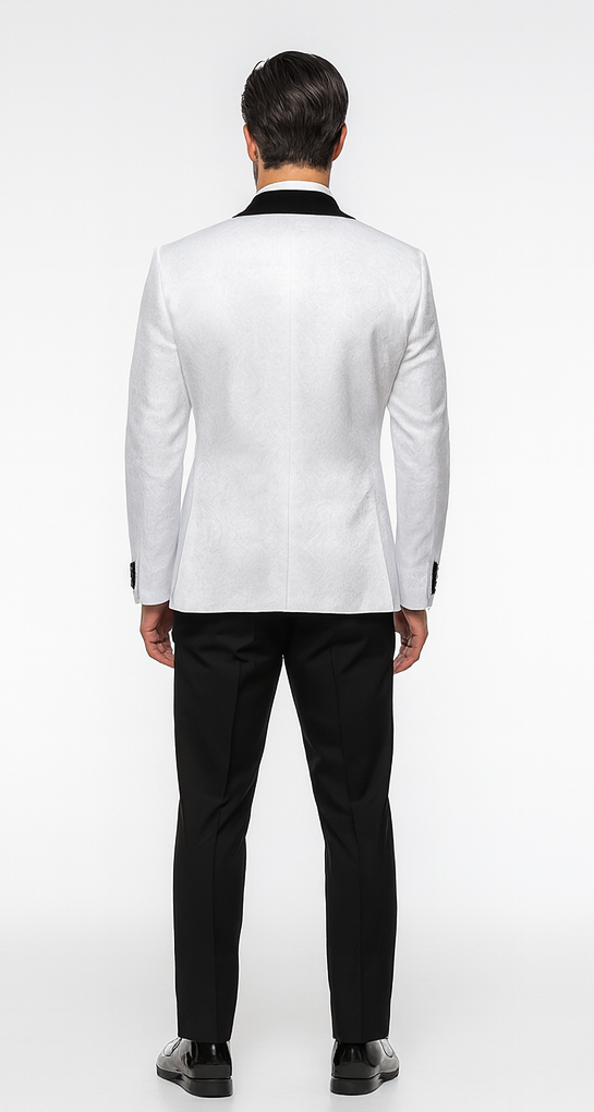 Rossi Man RM1444 - Slim Fit Smoking Style 3-Piece Tuxedo for Men - Modern Formal USA Men's Outlet
