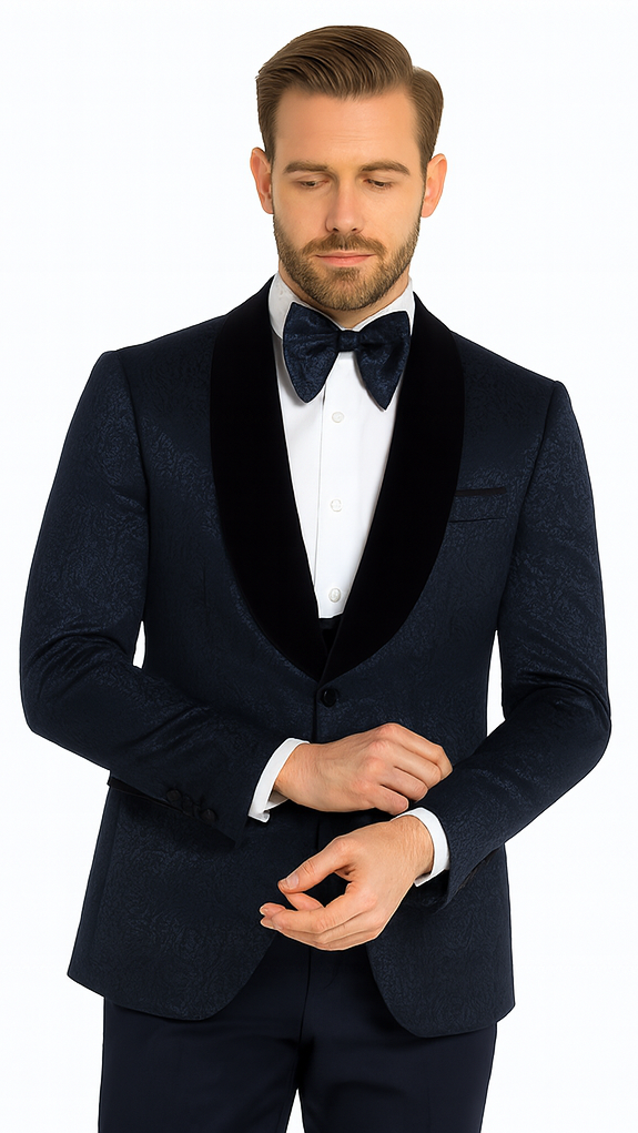 Rossi Man RM1445 - Classic Smoking Style 3-Piece Tuxedo for Men - Timeless Formal Elegance USA Men's Outlet