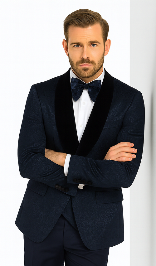 Rossi Man RM1445 - Classic Smoking Style 3-Piece Tuxedo for Men - Timeless Formal Elegance USA Men's Outlet
