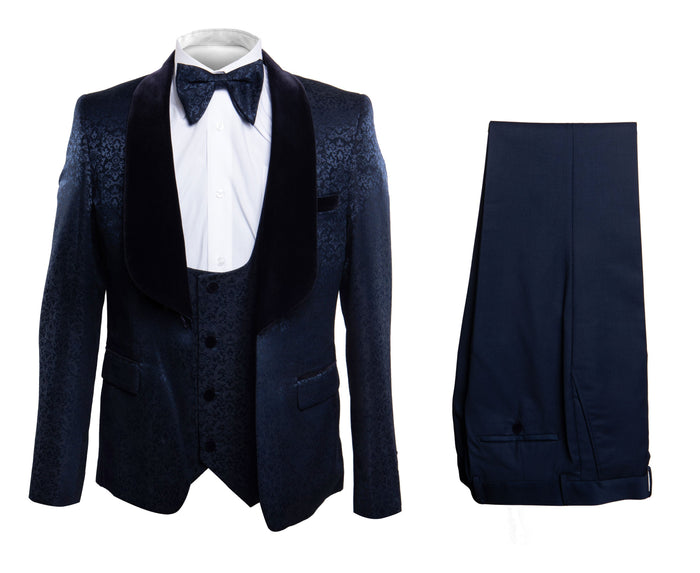 Rossi Man RM1445 - Classic Smoking Style 3-Piece Tuxedo for Men - Timeless Formal Elegance USA Men's Outlet