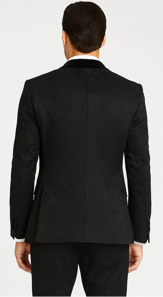 Rossi Man RM1446 - Classic 3-Piece Smoking Style Tuxedo Suit for Men - Elegant Formalwear by USA Men's Outlet