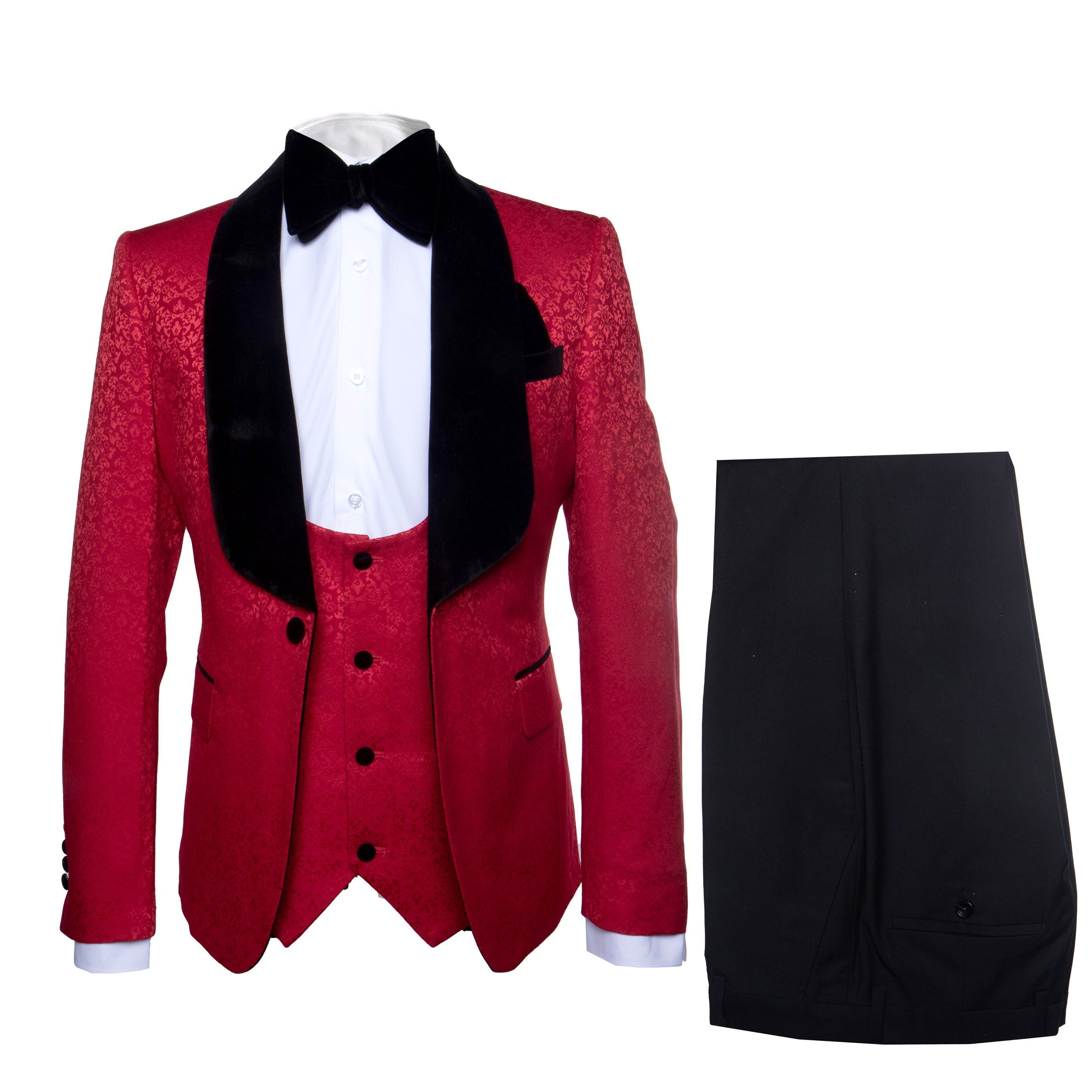 Rossi Man RM1448 - Elegant Smoking Style 3-Piece Tuxedo Set for Men - Modern Formalwear at USA Men's Outlet