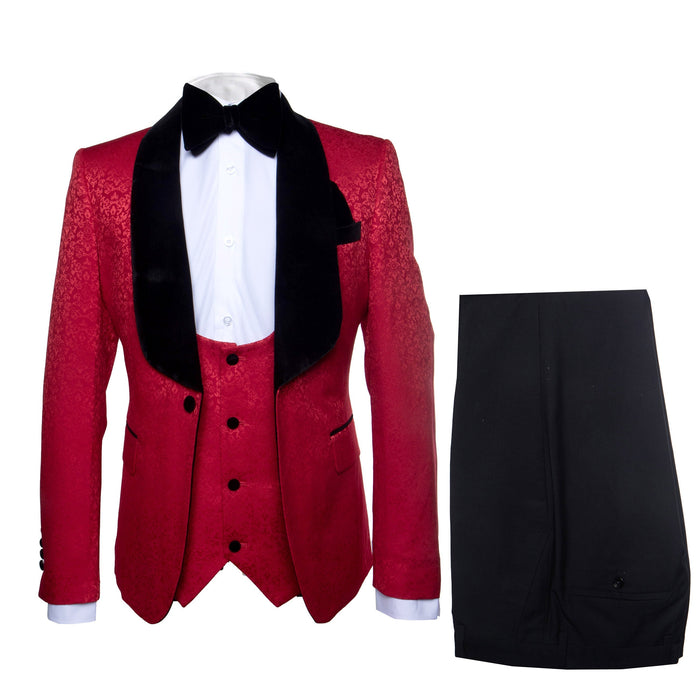 Rossi Man RM1448 - Elegant Smoking Style 3-Piece Tuxedo Set for Men - Modern Formalwear at USA Men's Outlet