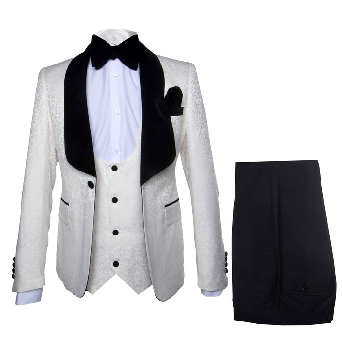 Rossi Man RM1449 - Formal 3-Piece Smoking Style Tuxedo for Men - Elegant Modern Evening Wear by USA Men's Outlet