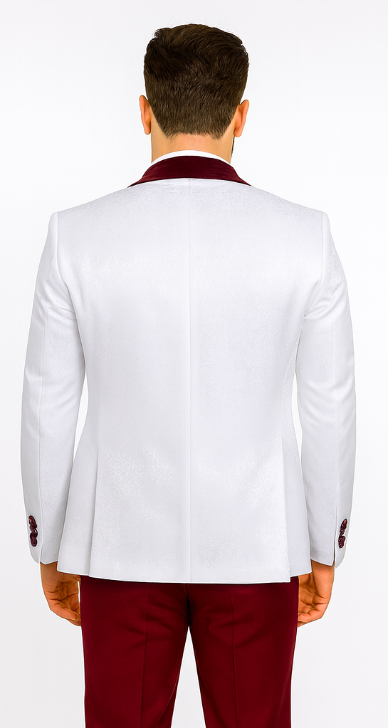 Rossi Man RM1480 - Men’s 3-Piece Smoking Style Tuxedo Suit - Elegant Modern Formalwear by USA Men's Outlet