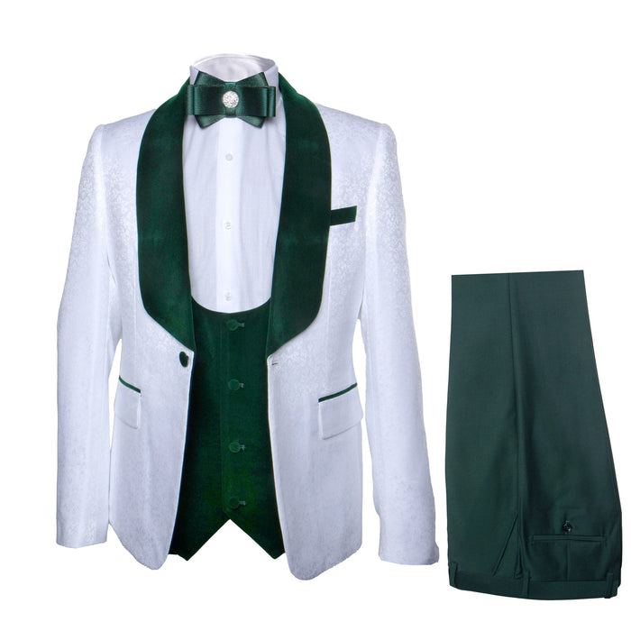 Rossi Man RM1482 - Men’s 3-Piece Tuxedo from the Smoking S Collection - Elegant Formalwear for Men USA Men's Outlet