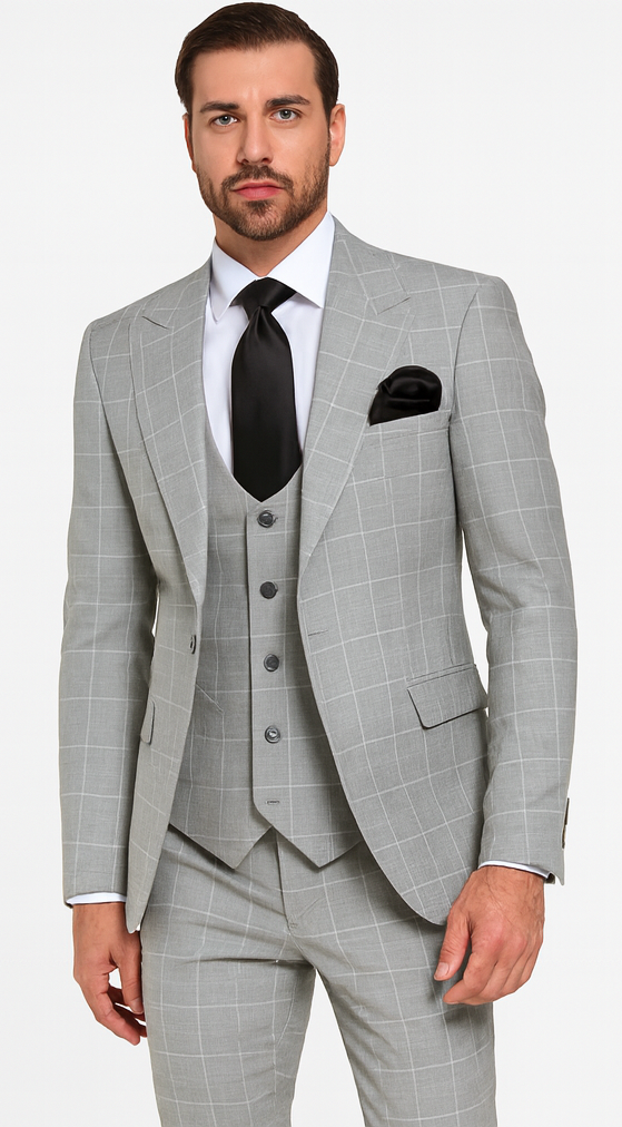 Rossi Man RM1851 Tom - Men’s Slim Fit 3 Piece Suit for Modern Elegance & Timeless Style by USA Men's Outlet