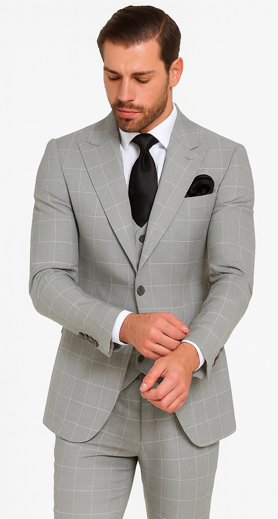 Rossi Man RM1851 Tom - Men’s Slim Fit 3 Piece Suit for Modern Elegance & Timeless Style by USA Men's Outlet
