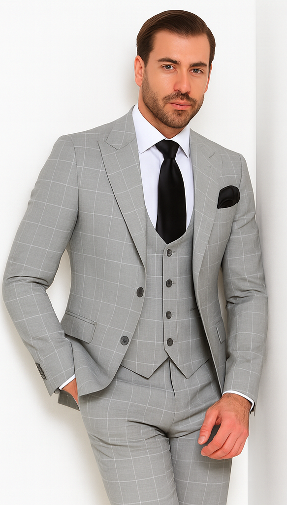 Rossi Man RM1851 Tom - Men’s Slim Fit 3 Piece Suit for Modern Elegance & Timeless Style by USA Men's Outlet