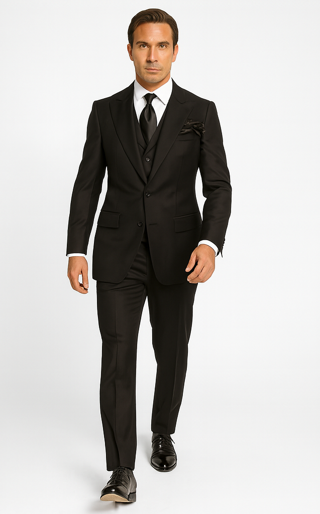 Rossi Man Sam RM2301 Black Slim Fit Suit - Men’s Modern Formalwear at USA Men's Outlet