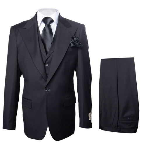 Rossi Man Sam RM2301 Black Slim Fit Suit - Men’s Modern Formalwear at USA Men's Outlet