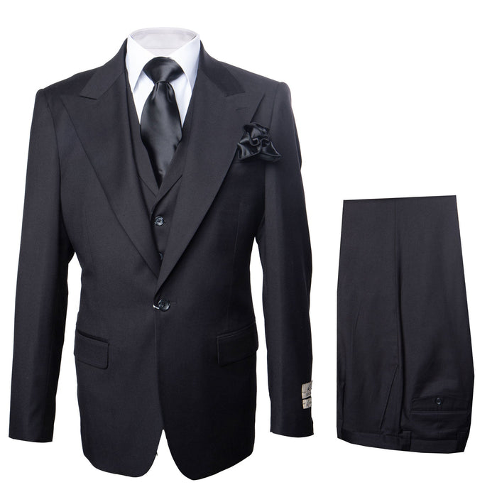 Rossi Man Sam RM2301 Black Slim Fit Suit - Men’s Modern Formalwear at USA Men's Outlet