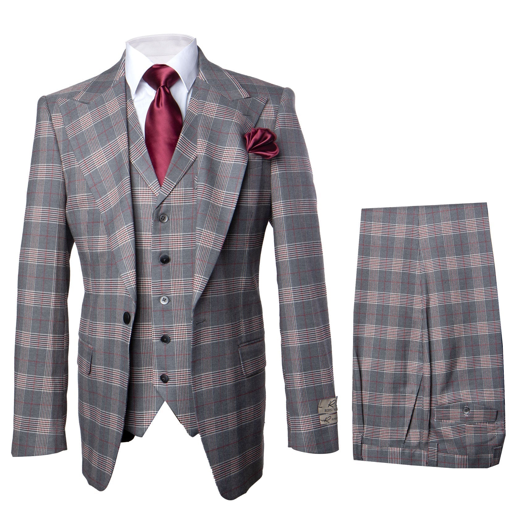 Men’s Grey Tailored Suit – Premium Milano Fit Formal & Casual Elegance by Rossi Man Sam RM2316