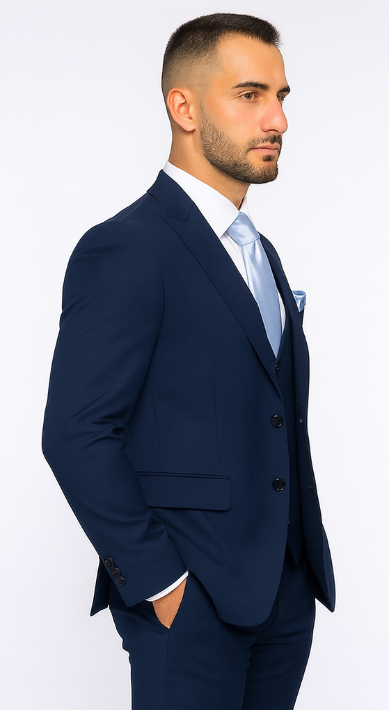 Rossi Man Sydney II RM1311 - Premium 3 Piece Modern Fit Suit for Stylish Gentlemen - Formalwear at USA Men's Outlet