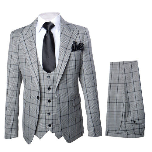 Rossi Man Tom RM1855 - Elegant Men’s Tailored 3-Piece Suit for Formal Occasions - Modern Fit by USA Men's Outlet