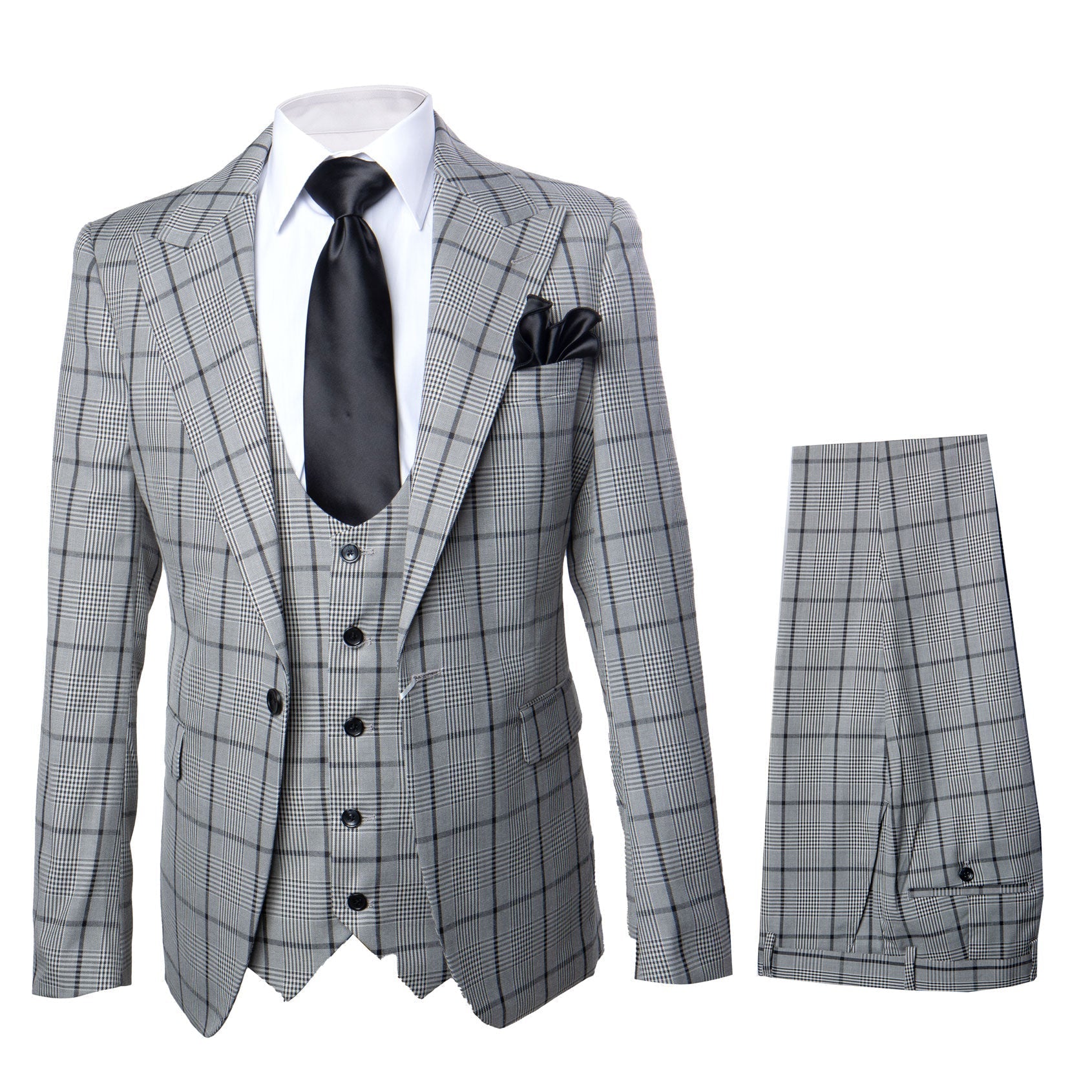 Rossi Man Tom RM1855 - Elegant Men’s Tailored 3-Piece Suit for Formal Occasions - Modern Fit by USA Men's Outlet