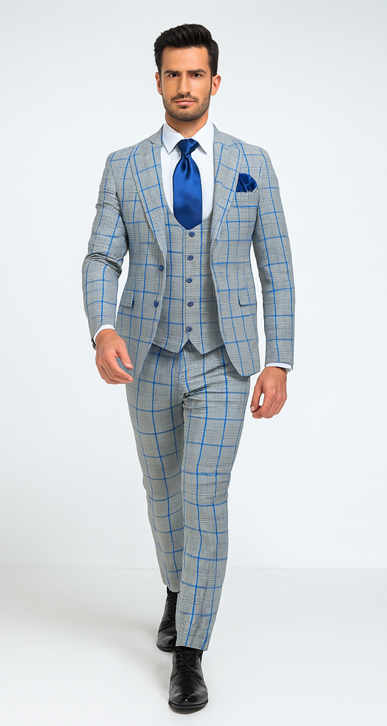 Rossi Man Tom RM1856 - Modern Fit 2-Piece Men’s Suit for Stylish Gentlemen - Tailored Elegance at USA Men's Outlet
