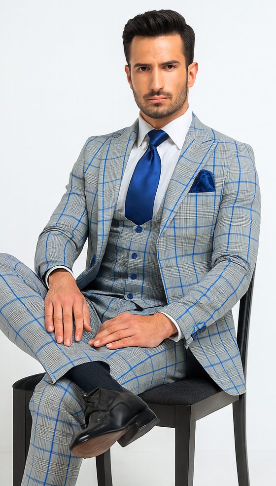 Rossi Man Tom RM1856 - Modern Fit 2-Piece Men’s Suit for Stylish Gentlemen - Tailored Elegance at USA Men's Outlet