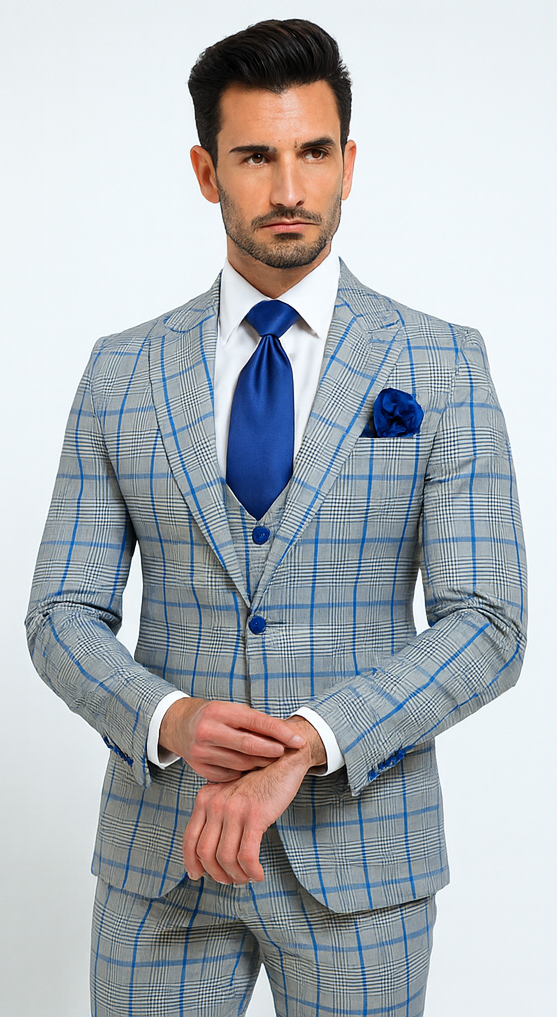 Rossi Man Tom RM1856 - Modern Fit 2-Piece Men’s Suit for Stylish Gentlemen - Tailored Elegance at USA Men's Outlet