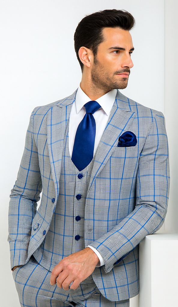 Rossi Man Tom RM1856 - Modern Fit 2-Piece Men’s Suit for Stylish Gentlemen - Tailored Elegance at USA Men's Outlet