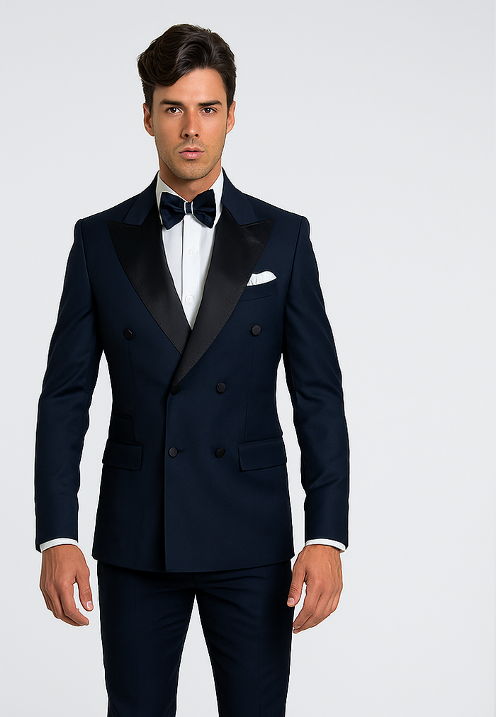 Rossi Man Zeus RM1004 - Premium Men’s Tuxedo for Classic Formal Style - Modern Slim Fit Black-Tie by USA Men's Outlet