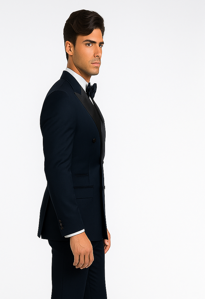 Rossi Man Zeus RM1004 - Premium Men’s Tuxedo for Classic Formal Style - Modern Slim Fit Black-Tie by USA Men's Outlet