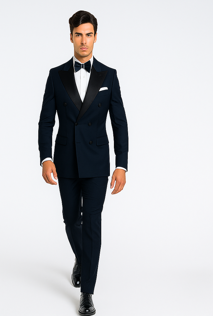 Rossi Man Zeus RM1004 - Premium Men’s Tuxedo for Classic Formal Style - Modern Slim Fit Black-Tie by USA Men's Outlet