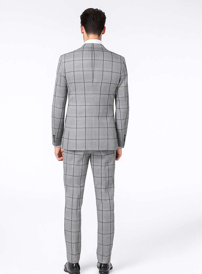 Rossi Man Tom RM1855 - Elegant Men’s Tailored 3-Piece Suit for Formal Occasions - Modern Fit by USA Men's Outlet