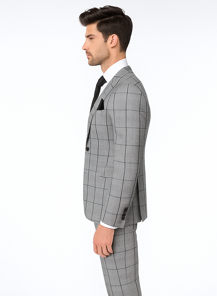Rossi Man Tom RM1855 - Elegant Men’s Tailored 3-Piece Suit for Formal Occasions - Modern Fit by USA Men's Outlet
