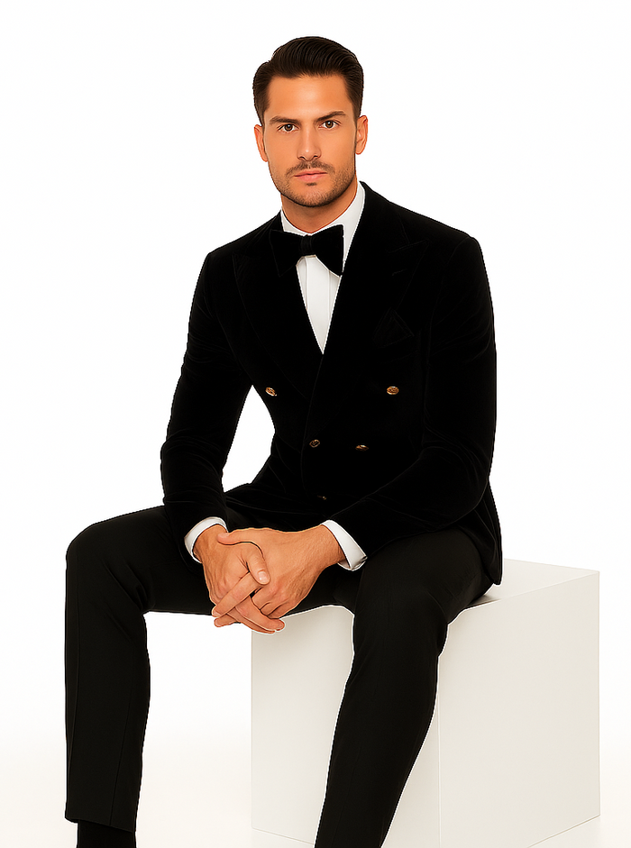 Rossi Man Zeus RM1575 - Men’s Tuxedo for Formal Events- Slim Fit Black-Tie Suit USA Men's Outlet