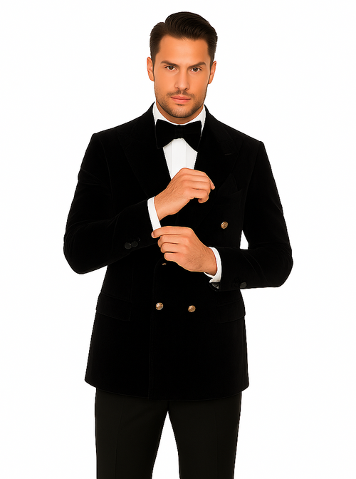 Rossi Man Zeus RM1575 - Men’s Tuxedo for Formal Events- Slim Fit Black-Tie Suit USA Men's Outlet