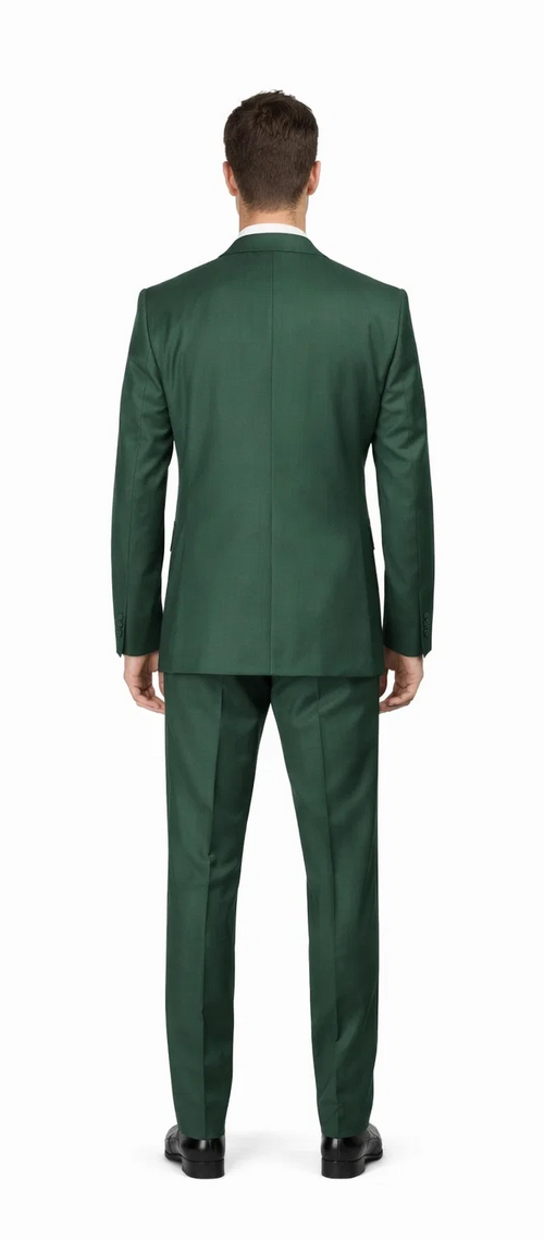 Rossiman Hunter Green Slim Fit Men’s Suit - 3-Piece Vested Set with Flat Front Trousers - Italian Tailored Elegance by USA Men's Outlet
