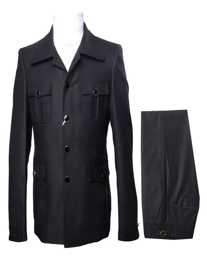 Rossiman Men’s Black Safari Walking Suit - Jacket & Trousers Set by USA Men's Outlet