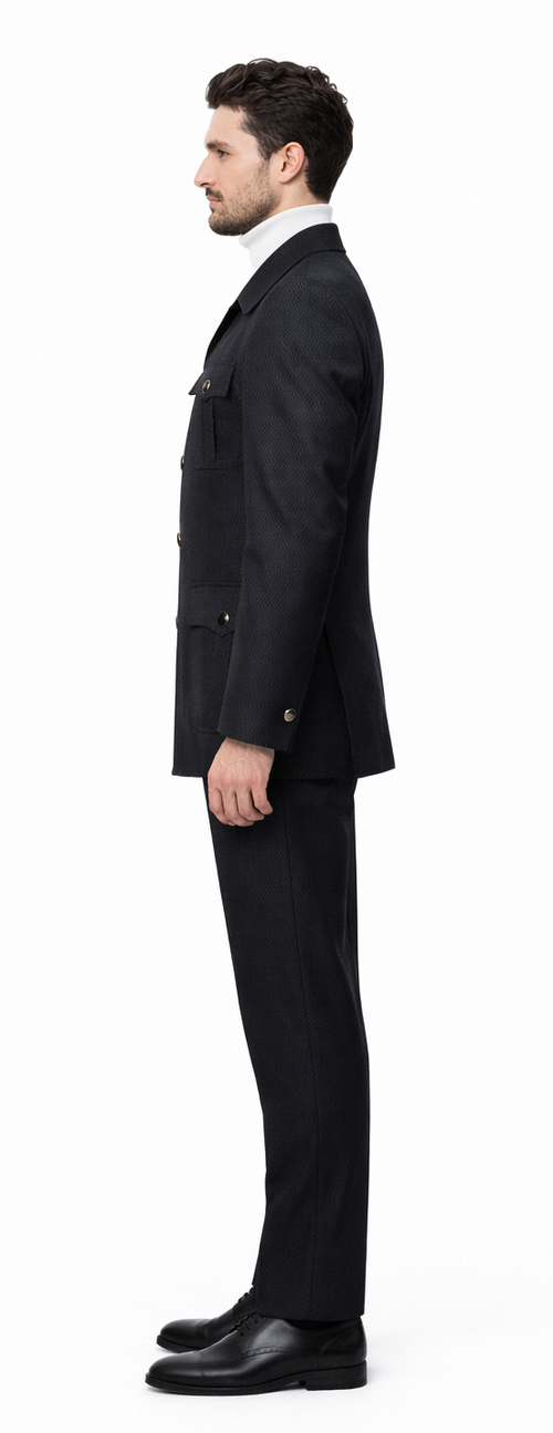 Rossiman Men’s Black Safari Walking Suit - Jacket & Trousers Set by USA Men's Outlet