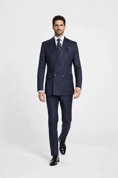Rossiman Men’s Blue Slim Fit Suit - Modern Tailored Formalwear - Italian 3-Piece Elegant Suit for Men by USA Men's Outlet