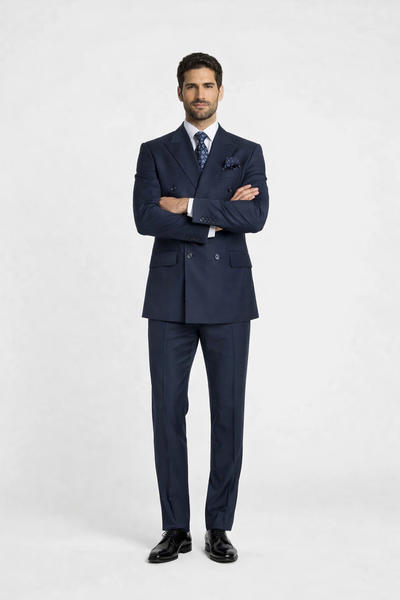 Rossiman Men’s Blue Slim Fit Suit - Modern Tailored Formalwear - Italian 3-Piece Elegant Suit for Men by USA Men's Outlet