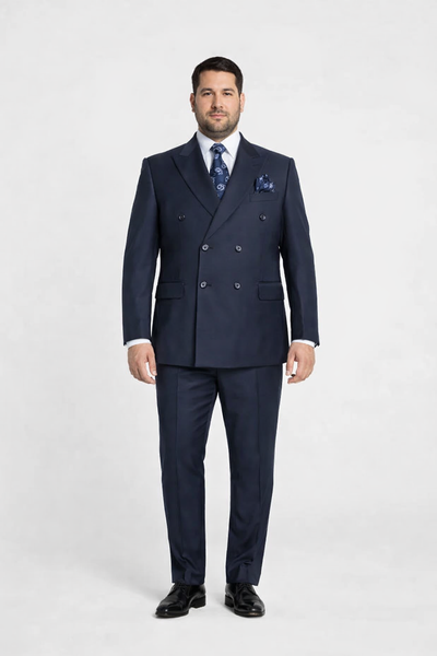 Rossiman Men’s Blue Slim Fit Suit - Modern Tailored Formalwear - Italian 3-Piece Elegant Suit for Men by USA Men's Outlet