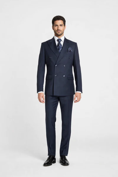 Rossiman Men’s Blue Slim Fit Suit - Modern Tailored Formalwear - Italian 3-Piece Elegant Suit for Men by USA Men's Outlet
