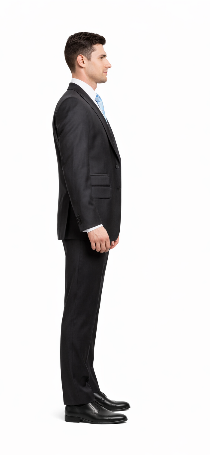 Rossiman Men’s Dark Gray Slim Fit Suit - 3-Piece Vested Set with Flat Front Pants - Italian Tailored Modern Elegance USA Men's Outlet