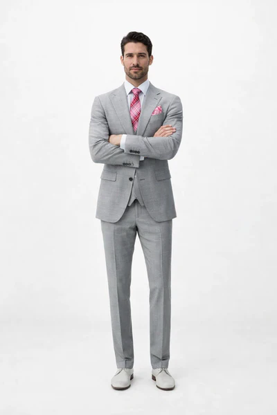 Rossiman Men’s Dress Suit - Timeless Classic Formal Suit for Men - Italian Tailored Luxury Slim Fit Design by USA Men's Outlet