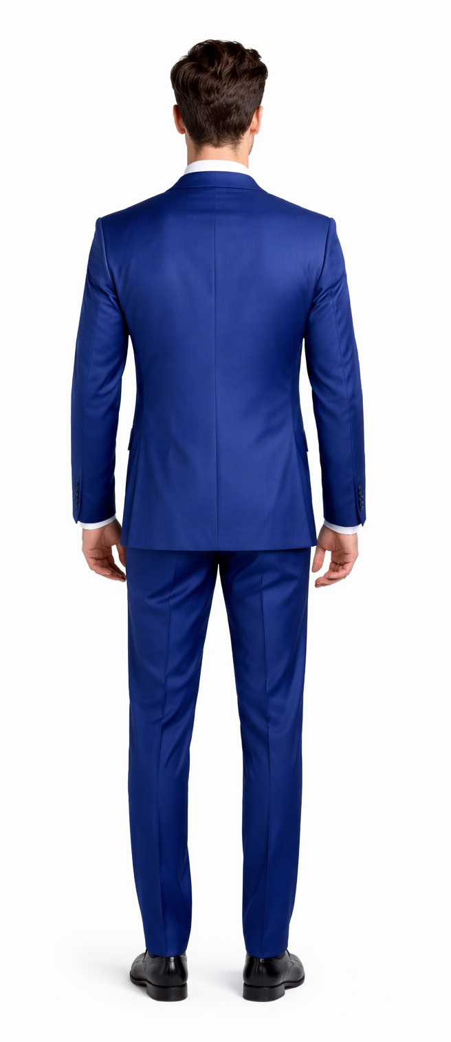 Rossiman Men’s Royal Blue Slim Fit Suit - Sophisticated Double-Breasted Design - Italian Tailored 3-Piece Luxury Suit USA Men's Outlet