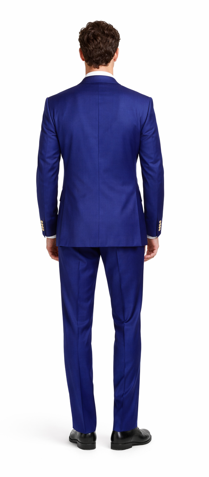 Rossiman Men’s Slim Fit Royal Blue Suit - Double-Breasted Elegance - Italian Tailored Luxury 3-Piece Suit for Men by USA Men's Outlet