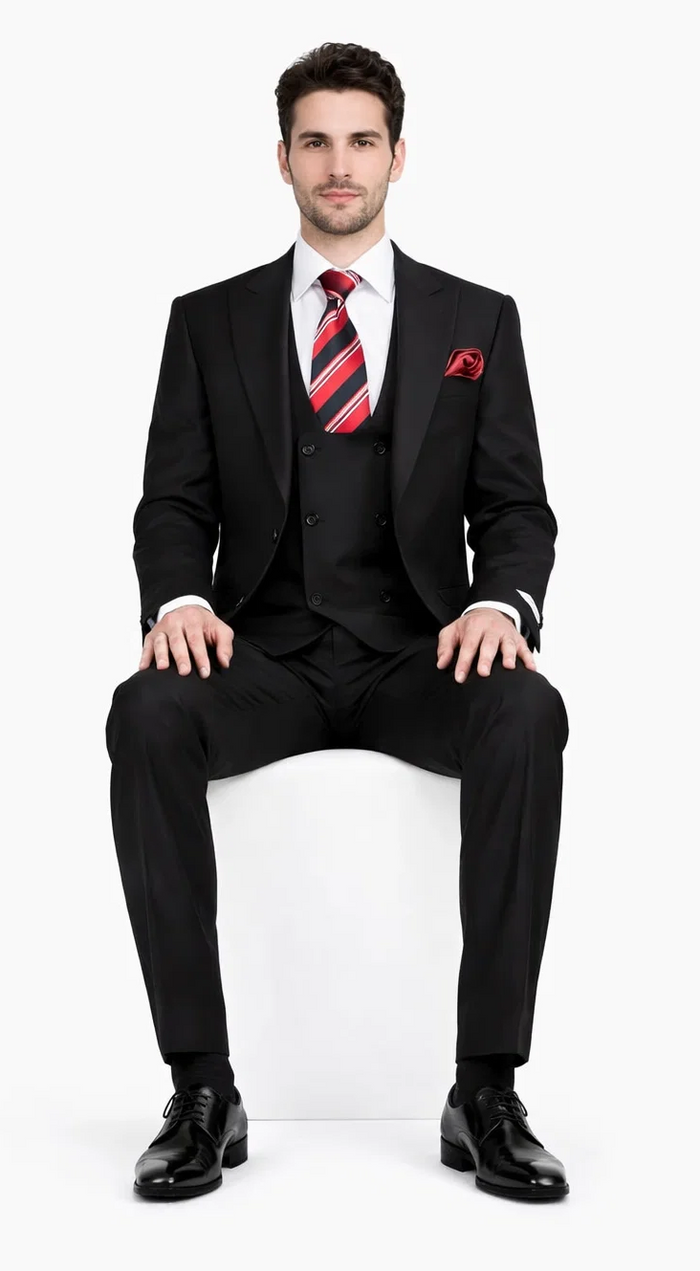 Rossiman Rossi Men’s Dress Suit - Premium Tailored Suit for Formal Occasions - Italian-Inspired Luxury Slim Fit Design by USA Men's Outlet