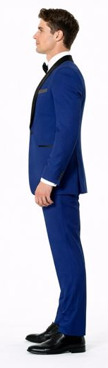 Royal Blue Tuxedo with Black Peak Lapel Slim Fit - Wedding - Prom