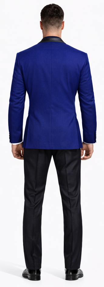 Royal Blue Velvet Tuxedo Jacket with Shawl Lapel – Slim Fit