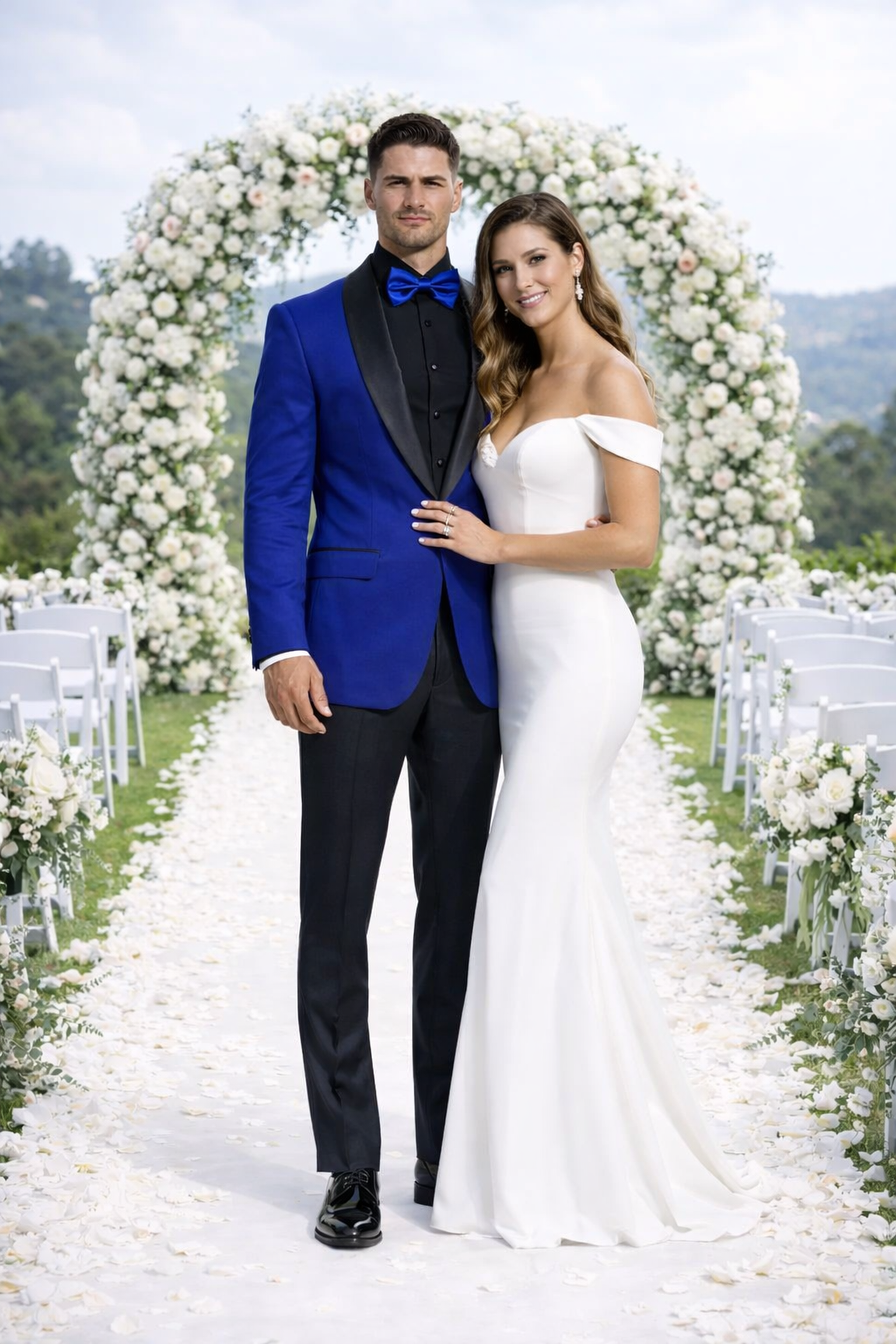 Royal Blue Velvet Tuxedo Jacket with Shawl Lapel – Slim Fit