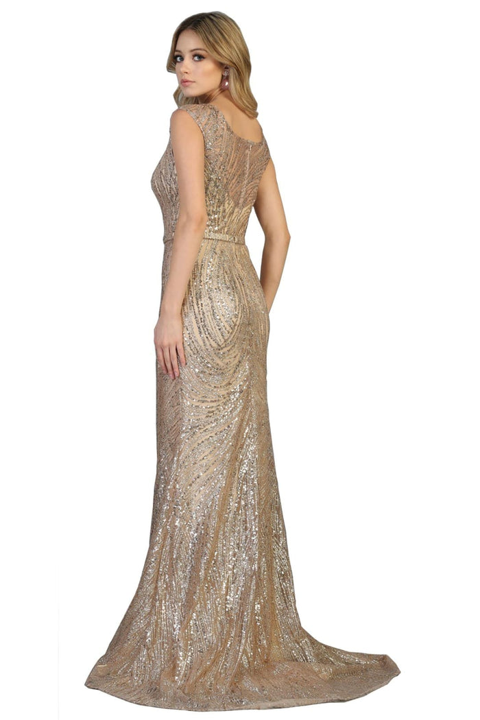 Royal Queen RQ7810 Glitter Sequins Scoop Neck Special Occasion Gown-New Collection