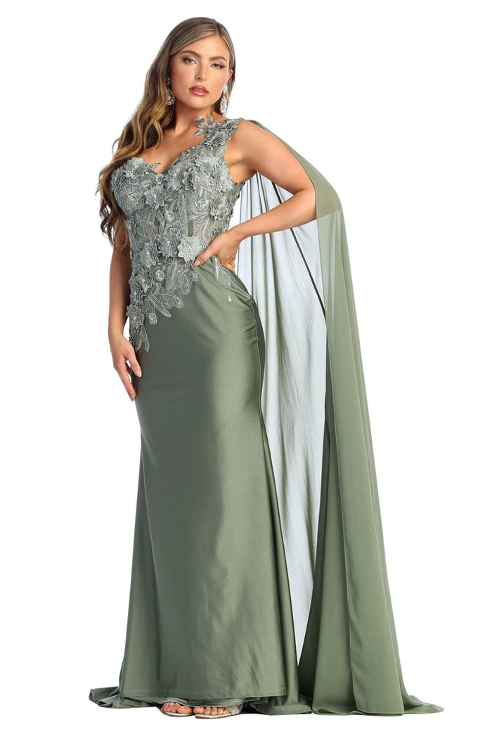 Plus Size Long Evening Gown Maxi Formal Dress for Women By Royal Queen RQ7943