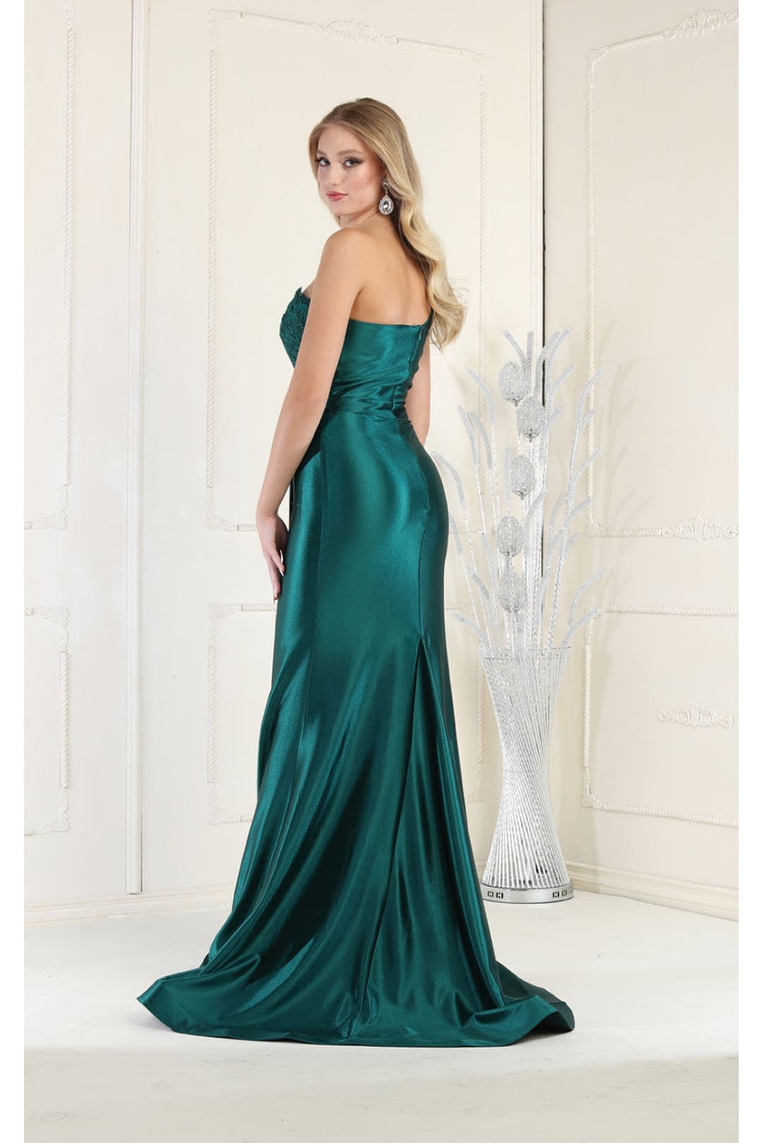 One Shoulder Formal Evening Dress Pleated Long Mermaid Prom Gown-New Collection